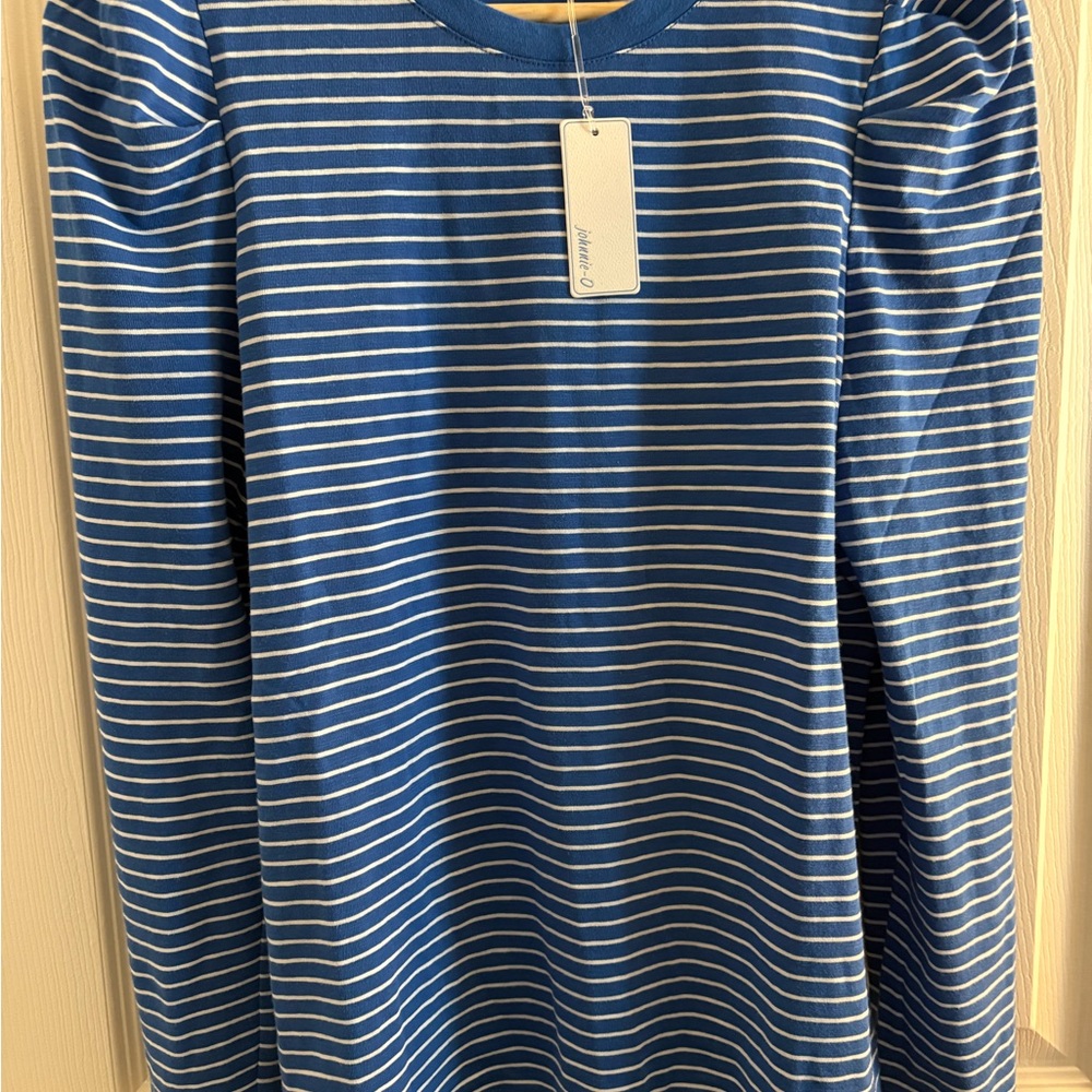 Johnnie O Blue Striped Women's Top